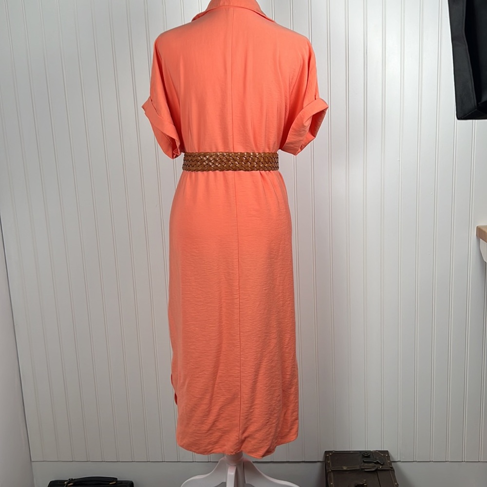 Ann Taylor Factory Orange Button-Down Dress - Picture 5 of 16